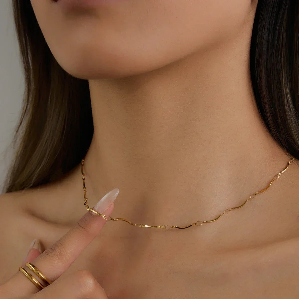 Amy Linked Chain Gold Necklace