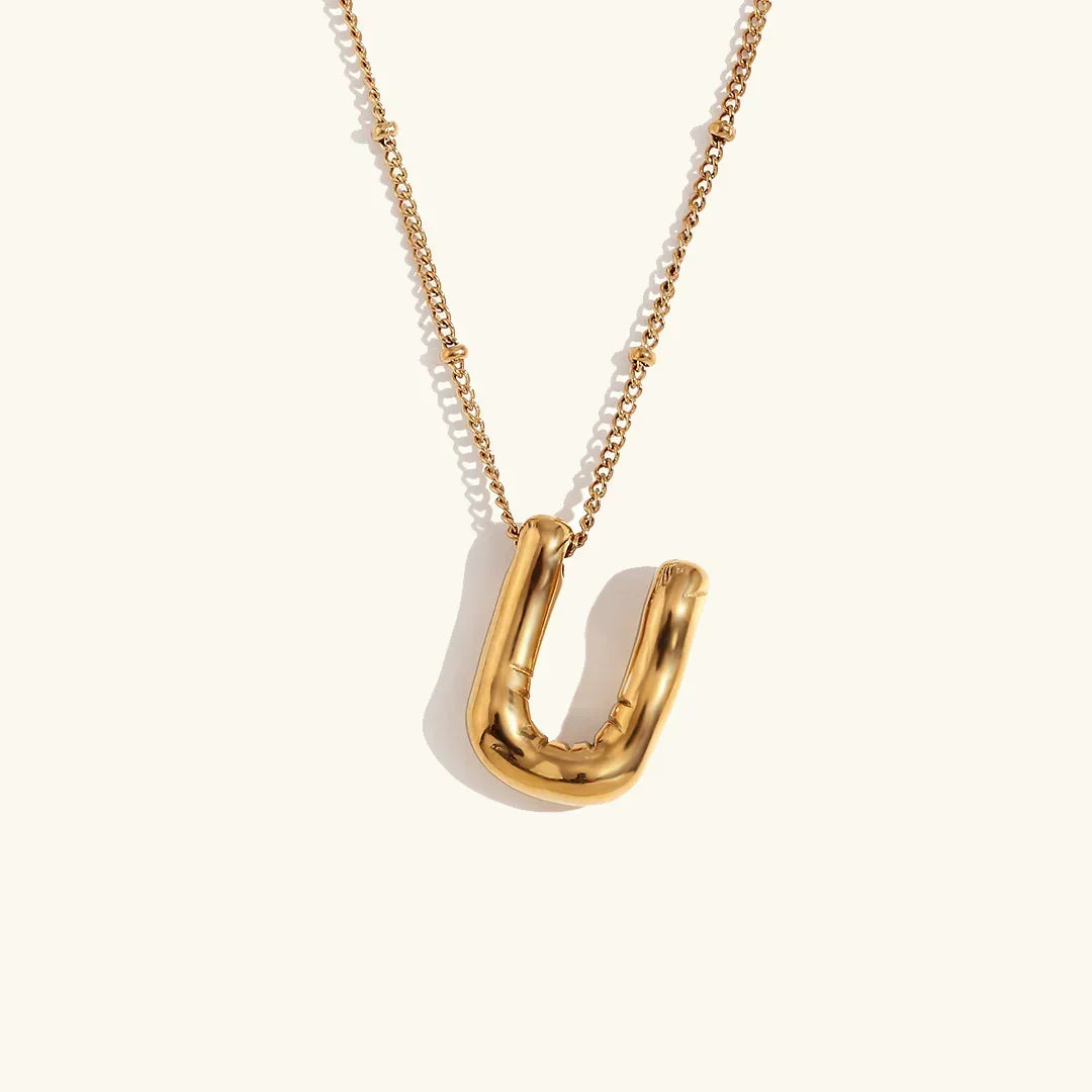 Balloon Gold Initial Necklace