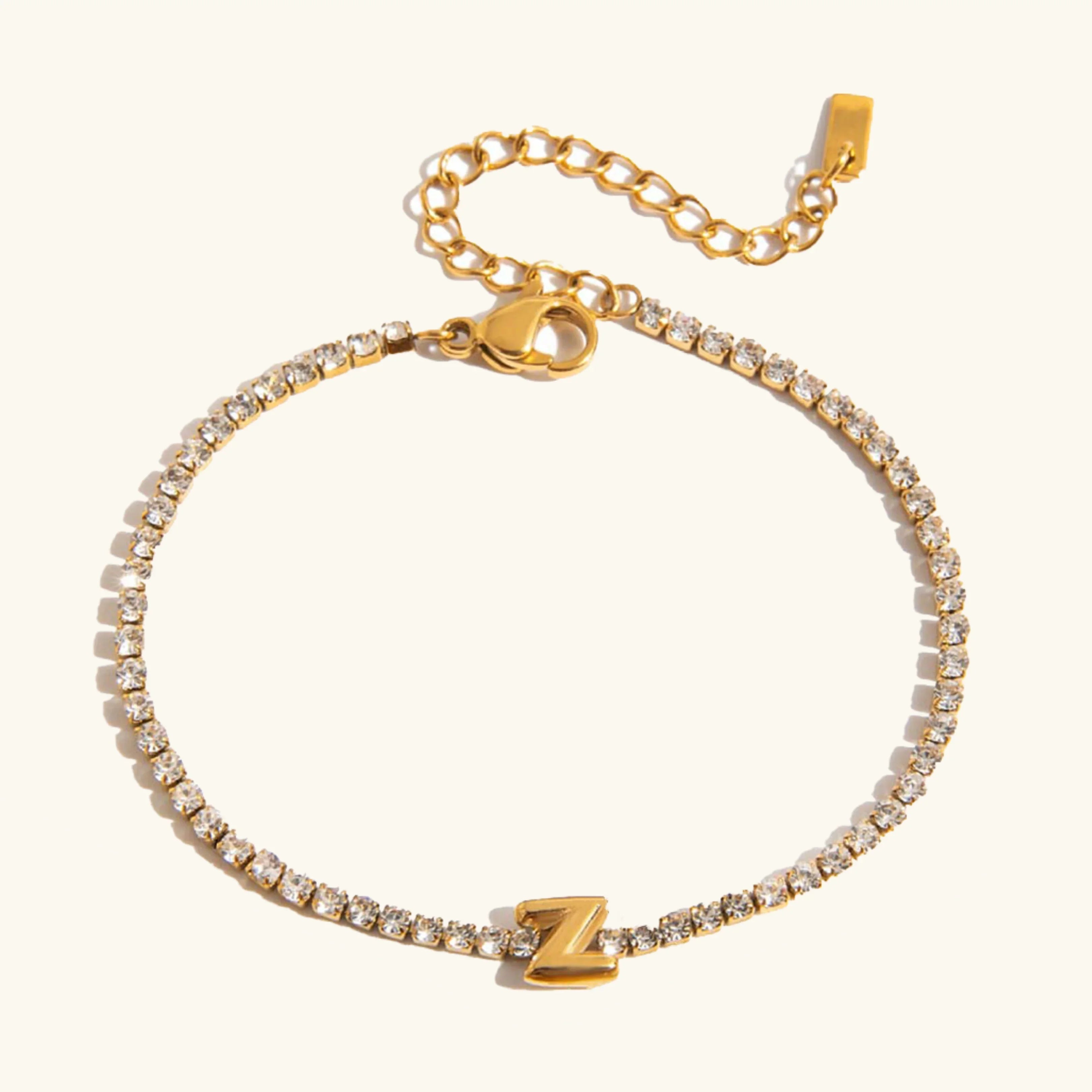 Avaria Bubble Letter Tennis Bracelet