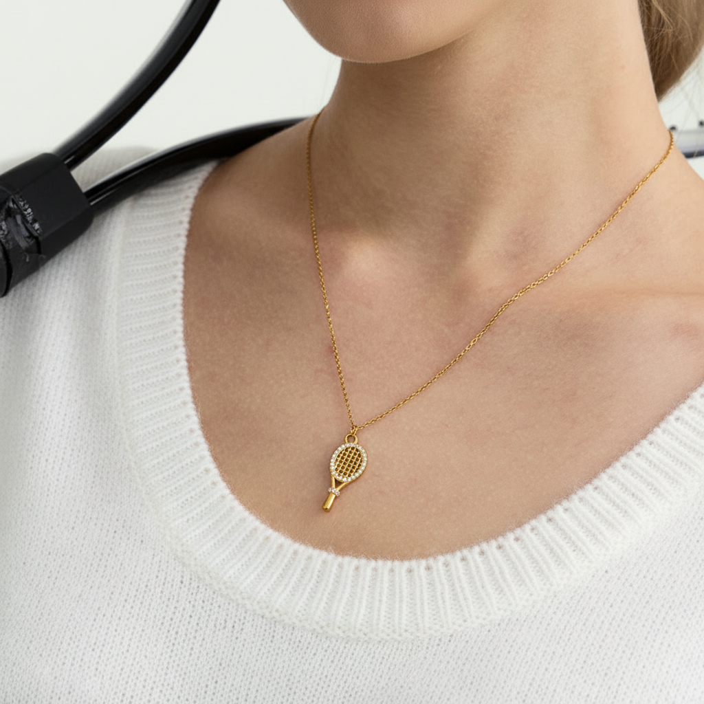 Aces Gold Tennis Pendant