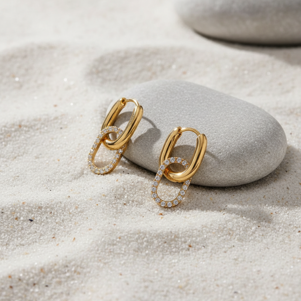 Aina Double Hoop Diamond Earrings
